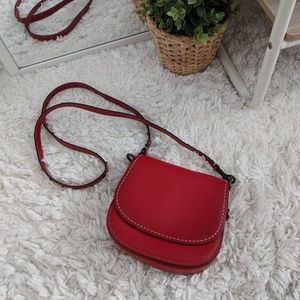 Red Coach Studded Saddle Bag